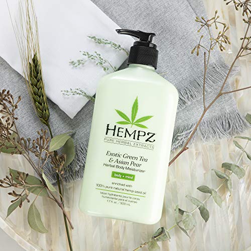 HEMPZ Body Lotion - Green Tea & Asian Pear Daily Moisturizing Cream, Shea Butter Body Moisturizer - Skin Care Products, Hemp Seed Oil - Large