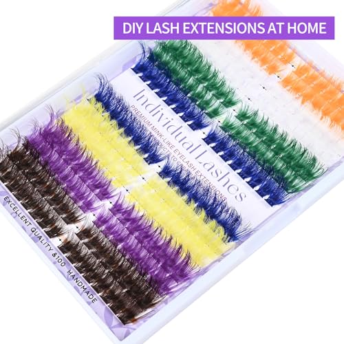 3D Colored Lash Clusters - 224 Pcs Fluffy Mink Extensions 9-16mm