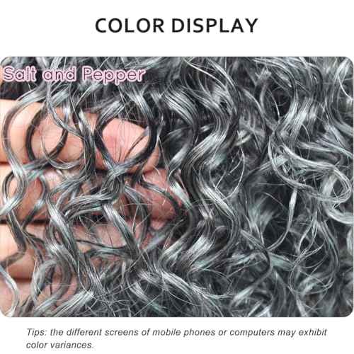 Grey Short Curly Wig Pixie Cut Human Hair Wigs for Women Wear and Go Non Lace Machine Made Wigs Human Hair Salt and Pepper Color for Older Women Breathable Daily Wig