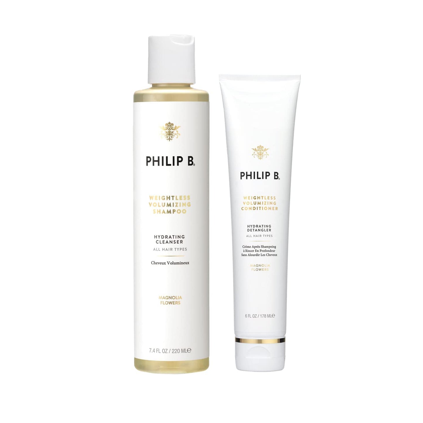 PHILIP B. Weightless Volumizing Duo - Weightless Volumizing Shampoo 7.4 Fl Oz and Weightless Volumizing Conditioner 6 Fl Oz