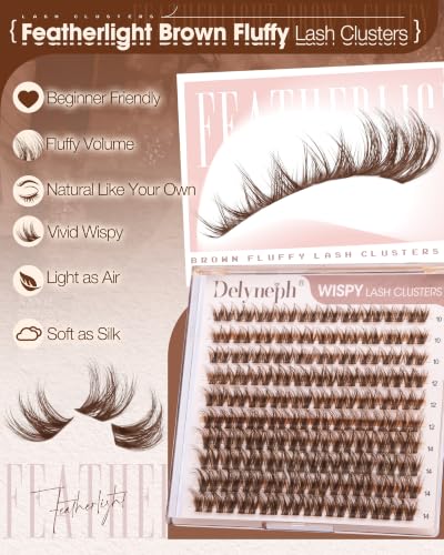 Brown Wispy Lash Clusters | 10mm 12mm 14mm Extensions
