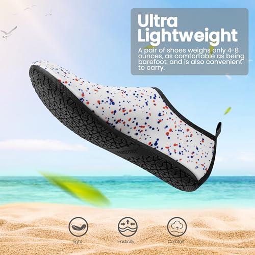 SEEKWAY Water Shoes Women Men Adult Quick-Dry Aqua Socks Barefoot Non Slip for Beach Swim River Pool Lake surf Black Size SK002