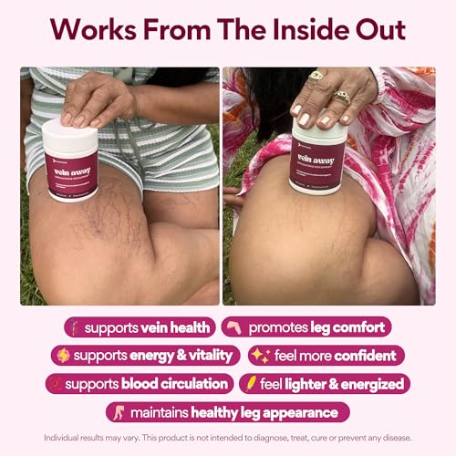 VoomVaya Vein Away - Vein Support Supplement for Women 35+, 60 Capsules