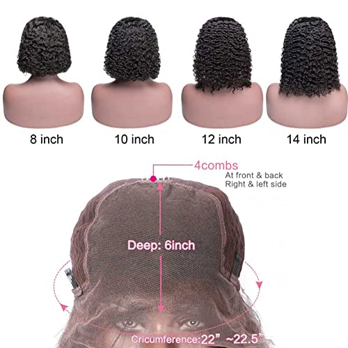 Kinky Curly Bob Lace Front Wig - 10 Inch 150% Density Human Hair