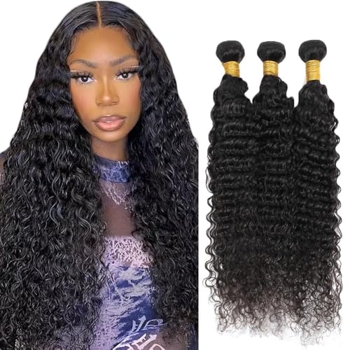 FuivJuix 1B Deep Wave Human Hair Bundles - 18 20 22 Inch