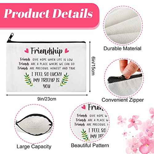 Kenning 12 Pieces Christmas Friends Gifts for Women Friendships Makeup Bag Adjustable Bangle Friendship Bracelet Long Distance Friendship Birthday Gifts for Graduation Family Sister(Classic)