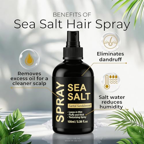 Sea Salt Spray for Hair - Beachy Waves & Texture, 3.38 fl oz