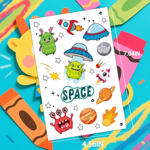 Temporary Tattoos for Kids, 60 Pcs Waterproof Stickers