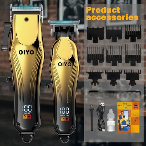 Professional Cordless Hair Clippers for Men with Titanium Blades