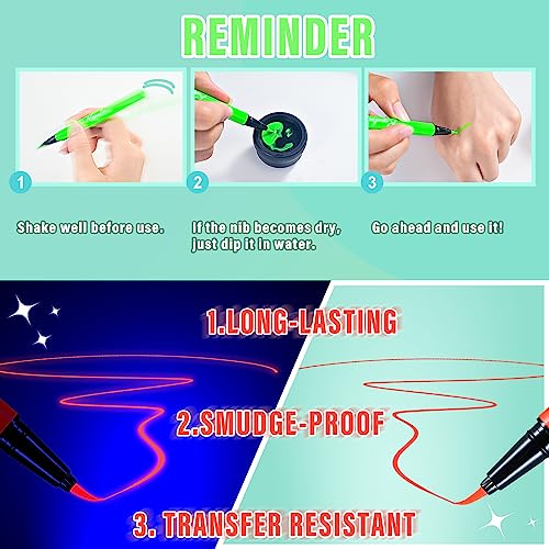8-Piece UV Neon Liquid Eyeliner Set - Waterproof Matte
