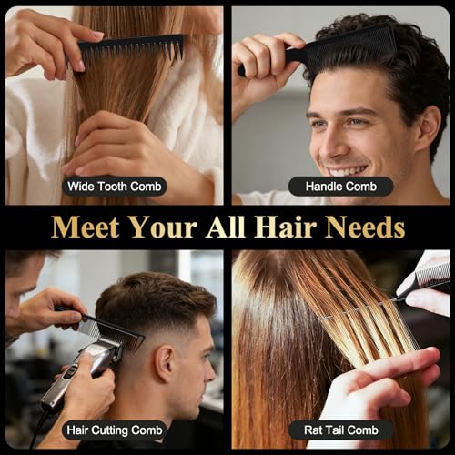 16-Piece Professional Barber Comb & Brush Set with Spray Bottle