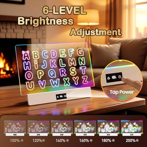 TAEMVV 16-Inch LED Drawing Board for Kids - 8 Colors, 3 Modes