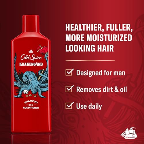 Old Spice Krakengard 2-in-1 Shampoo Conditioner, 13.5 fl oz (Pack of 6)