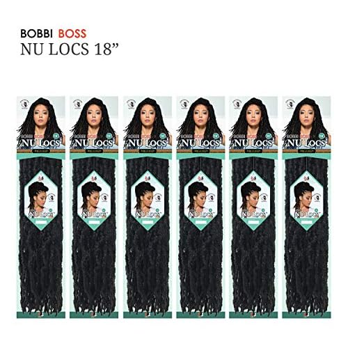 Bobbi Boss Synthetic Hair Crochet Braids African Roots Braid Collection Nu Locs 18" (6-PACK, 2)