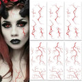 6 Sheets Blood Vessel Face Tattoos Halloween Zombie Vampire Makeup