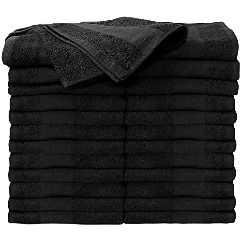 ForPro Premium Black Bleach-Resistant Salon Towels Pack of 24, 16x27 Inches