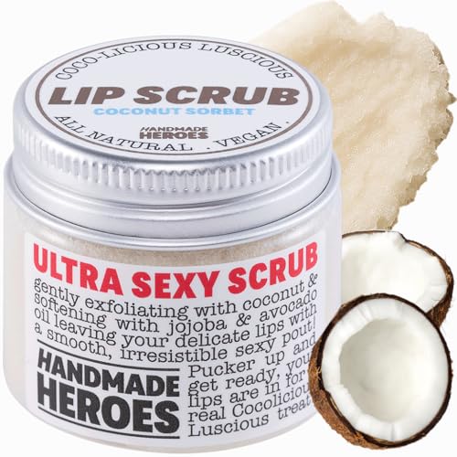 Handmade Heroes Coconut Lip Scrub - Vegan Sugar Exfoliator