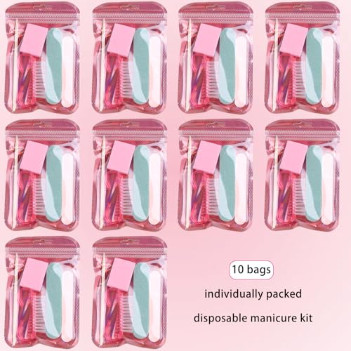 Disposable Manicure Kit - 10 Individually Packed Nail Sets