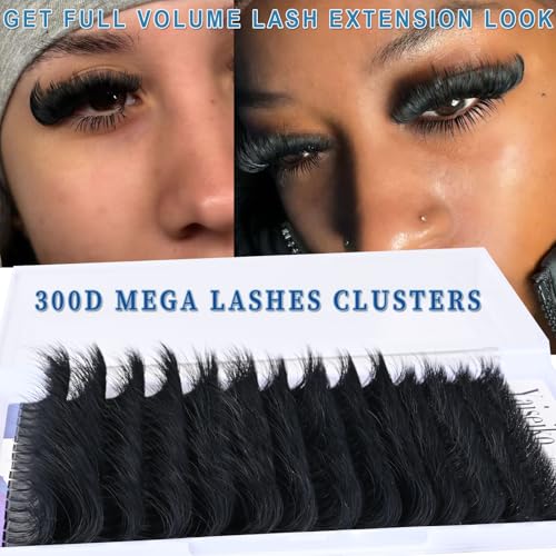 300D Lash Clusters Extensions 12-25mm Volume Wispy Individual Eyelashes