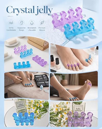 SUNFATT Soft Gel Toe Separators for Pedicure & Nail Polish Grooming