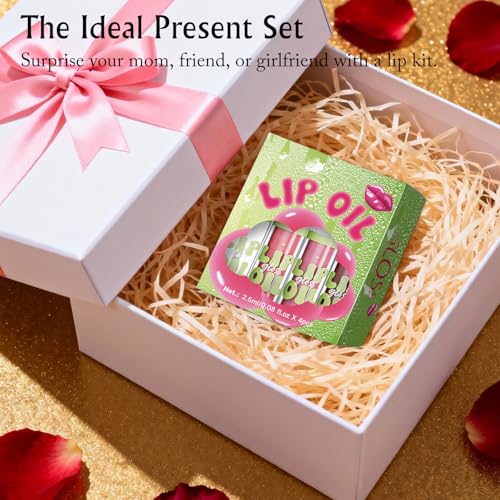 Hydrating Lip Oil & Liner Set - 4 Colors, High Shine