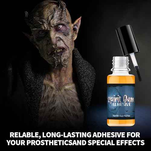 CHASPA Spirit Gum Adhesive and Remover Kit: Professional Cosmetic Glue for Face Skin Body, Prosaide Prosthetic Adhesive Glue for Halloween Makeup, SFX, Stage, Fake Beards, Bald Cap, Mustache