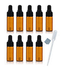 10pcs 5ml Amber Glass Bottles with Eye Dropper