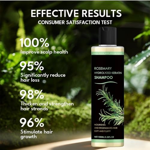 Rosemary Hair Growth Shampoo with Keratin for Hair Loss, 2 Pack
