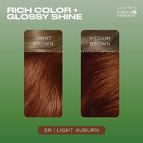 Clairol Natural Instincts Demi-Permanent Hair Dye, 6R Light Auburn Hair Color, Pack of 1