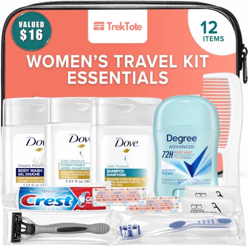 12-Piece TSA-Compliant Women's Travel Toiletry Kit