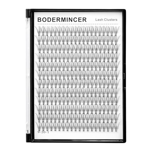Bodermincer Large Tray D Curl 12 Rows 240 Bundles 10D Cluster Eyelash Extension Natural Russian Volume Faux Cils Eyelashes Individual Cluster False Lashes Makeup 6-20mm to Choose (8mm)