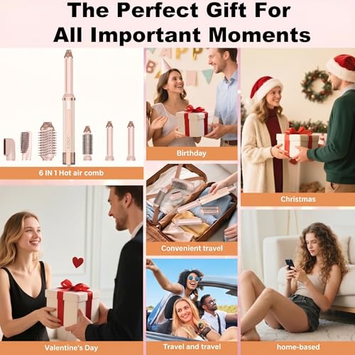 6-in-1 Hot Air Styler with Ionic Technology & 5 Attachments