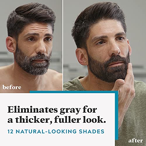 Just For Men Mustache & Beard, Beard Coloring for Gray Hair with Brush, With Keratin Biotin Aloe and Coconut Oil for Healthy Facial Hair - Medium-Dark Brown, M-40, Pack of 1 (Packaging May Vary)