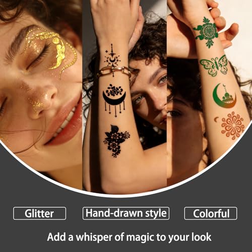 Temporary Tattoo Stencils Kit, 40 Sheets Henna Body Art