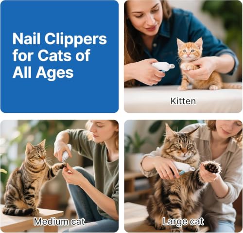 Adjustable Cat Nail Clipper with Hidden Nail File - Safe Grooming Tool for Kittens & Indoor Cats