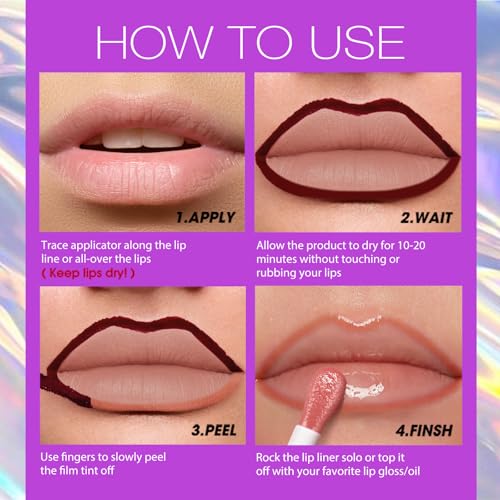 LANGMANNI Peel-Off Lip Liner Set - Waterproof Matte (2 Pack)
