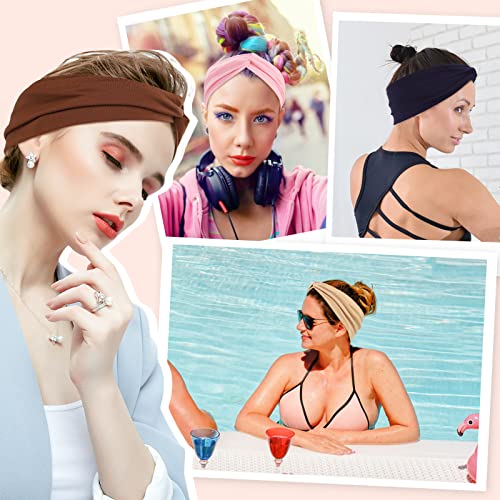 Panleding 12-Pack Stretchy Headbands for Women, Yoga & Sports