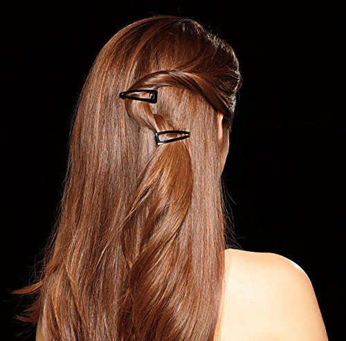 Black Double Grip Hair Clips - No Slip Claw Clips for All Hair Types (6 Count)