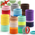 Bessrung 100PCS No-Crease Elastic Hair Ties - Durable Cotton Bands