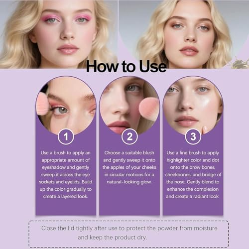 Domality 4-in-1 Eye & Cheek Makeup Palette with Highlighter & Contour