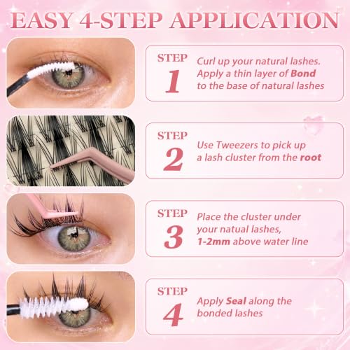 Manga Lash Clusters C Curl with Invisible Band – 8-18mm