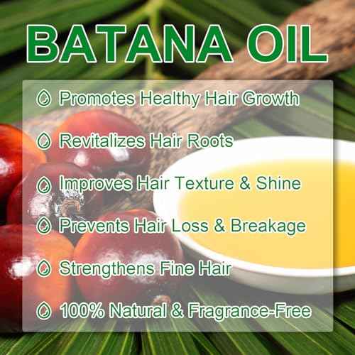 Batana Oil - Pure & Natural Hair Growth Oil from Honduras, Eliminates Split Ends, Enhances Radiance for All Hair & Skin Types, 4.04 fl oz (pack of 2)