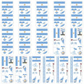 Argentina Flag Temporary Tattoos - 16 Sheets for Football Events