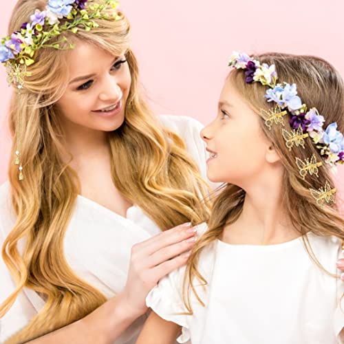 3D Butterfly Hair Clips Set - 12Pcs Gold Alloy Barrettes