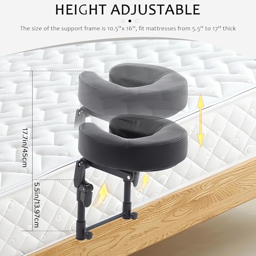 Massage Headrest for Bed, Portable Massage Face Cradle for Bed, Massage Table Kit with Adjustable Height 5.5'' to 17'' for Home, Salon