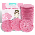 50-Count Compressed Cellulose Facial Sponges for Cleaning & Exfoliation