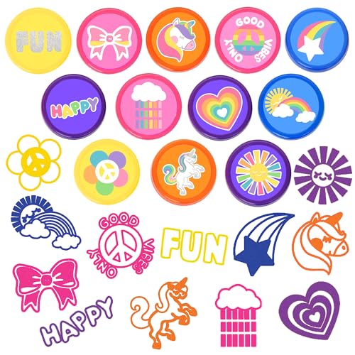36 Piece Unicorn Party Favors - 24 Tattoos & 12 Stamps