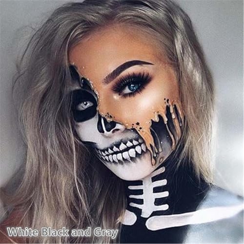 Go Ho 6 Color Grey Face & Body Paint Palette - Washable SFX Halloween Makeup