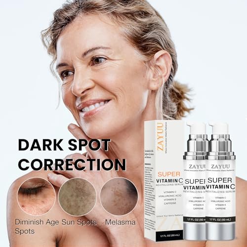 Super Vitamin C Serum 2-Pack ? Hydrating Brightening Face Serum with Vitamin C, Hyaluronic Acid, Vitamin E, Niacinamide & Peptides ? Helps Improve the Look of Uneven Skin Tone, Fine Lines & Radiance