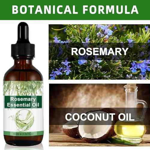 Aceite de Romero para Crecimiento y Tratamiento Capilar, Gotero para Estimular el Crecimiento del Cabello y Prevenir la Ca?da, 60ML/2.2 Fl Oz (2 Unidades)